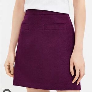 LOFT Deep Purple Textured Skirt
